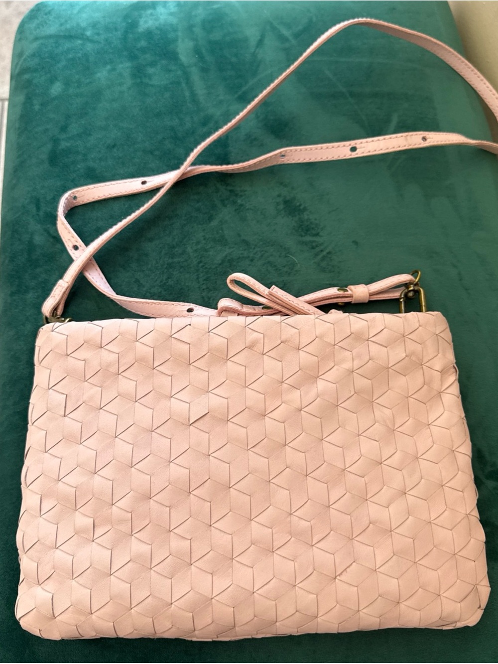 Madewell Woven Pale Pink Crossbody Bag - Picture 2 of 9
